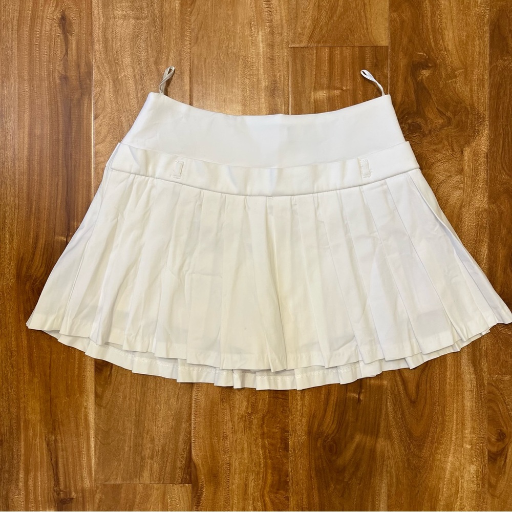 Zara Cream Pleated Mini Skirt with Shorts / Skort